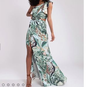 PatBo EDEN PRINT ONE SHOULDER MAXI DRESS